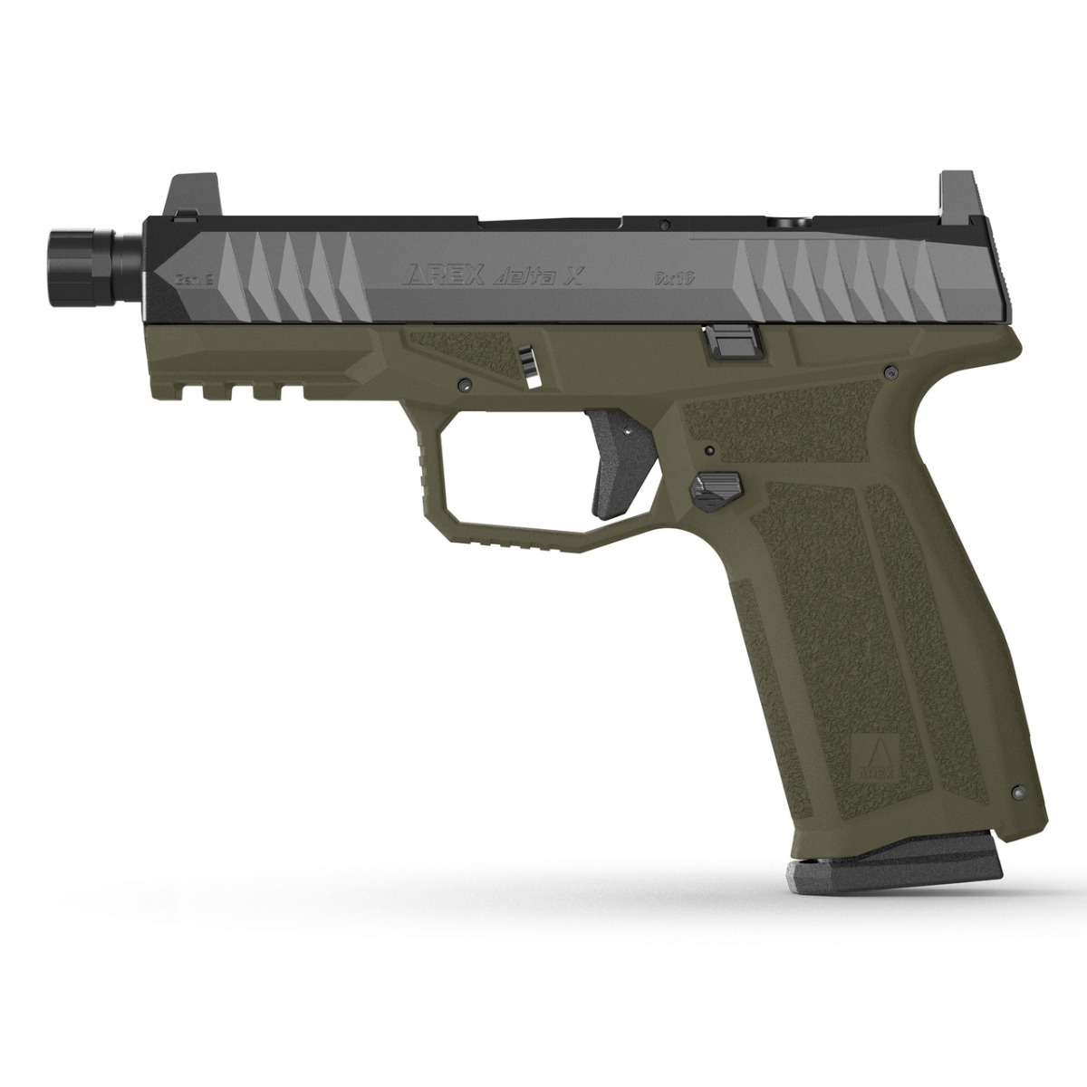Arex Delta Gen.2 X Tactical Pistol - Olive | 9mm | 4.6" Threaded Barrel | 19rd | Optic-Ready