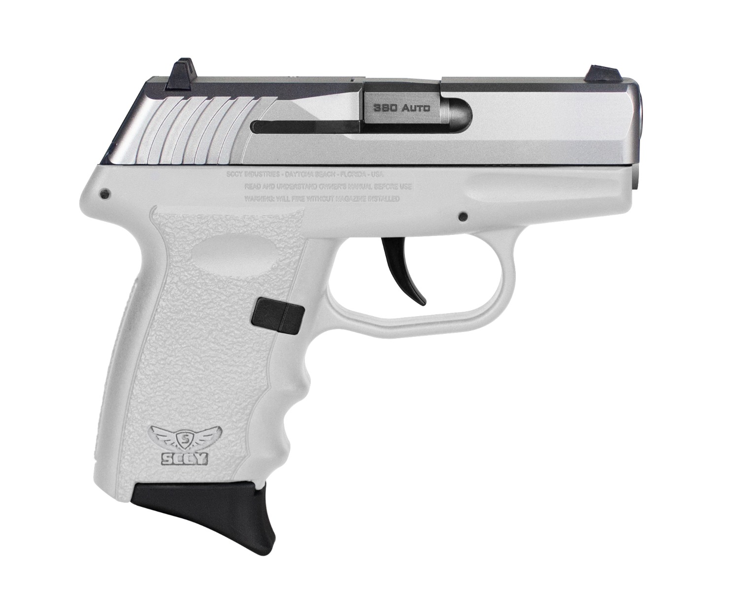 SCCY Firearms SCCY CPX-3 Sub-Compact Pistol - Stainless / White | .380 Auto | 3" Barrel | 10rd | No External Safety