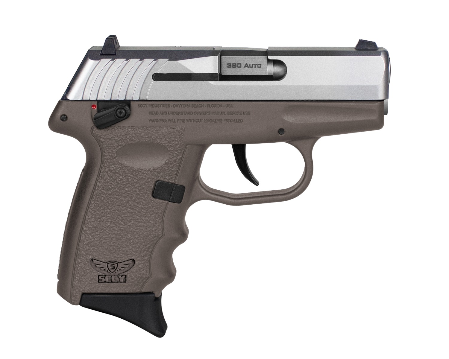 SCCY Firearms SCCY CPX-4 Sub-Compact Pistol - Stainless / FDE | .380 Auto | 3" Barrel | 10rd | Ambidextrous Safety
