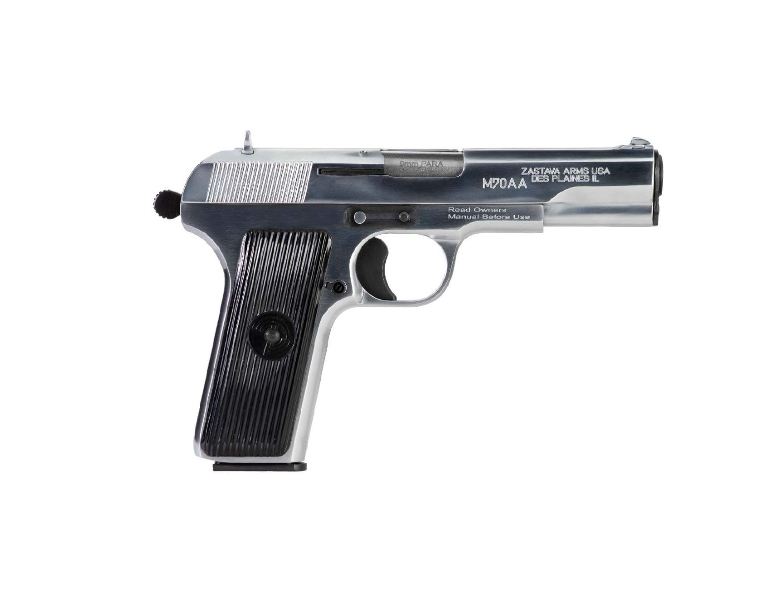 Zastava M70AA Pistol - Chrome | 9mm | 4.5" Barrel | 9rd