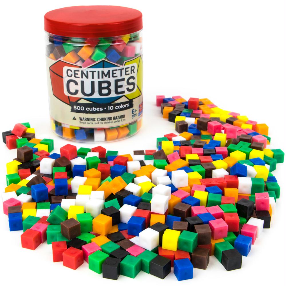 500 Centimeter Cubes with Storage Container for Counting Learning