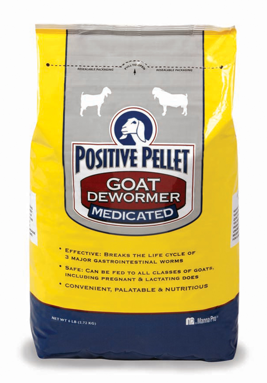 Manna Pro-feed And Treats-Positive Pellet Medicated Goat Dewormer 6 Lb