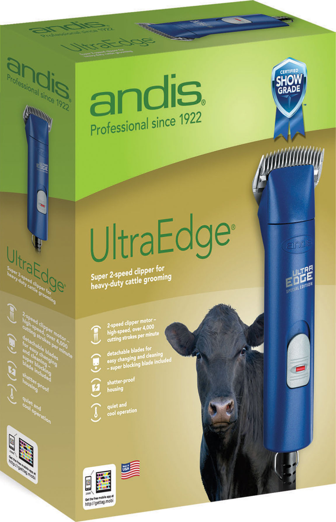 Andis CompanyAgc2 Ultraedge 2speed Cattle Clipper Blue 3400/4400 Spm