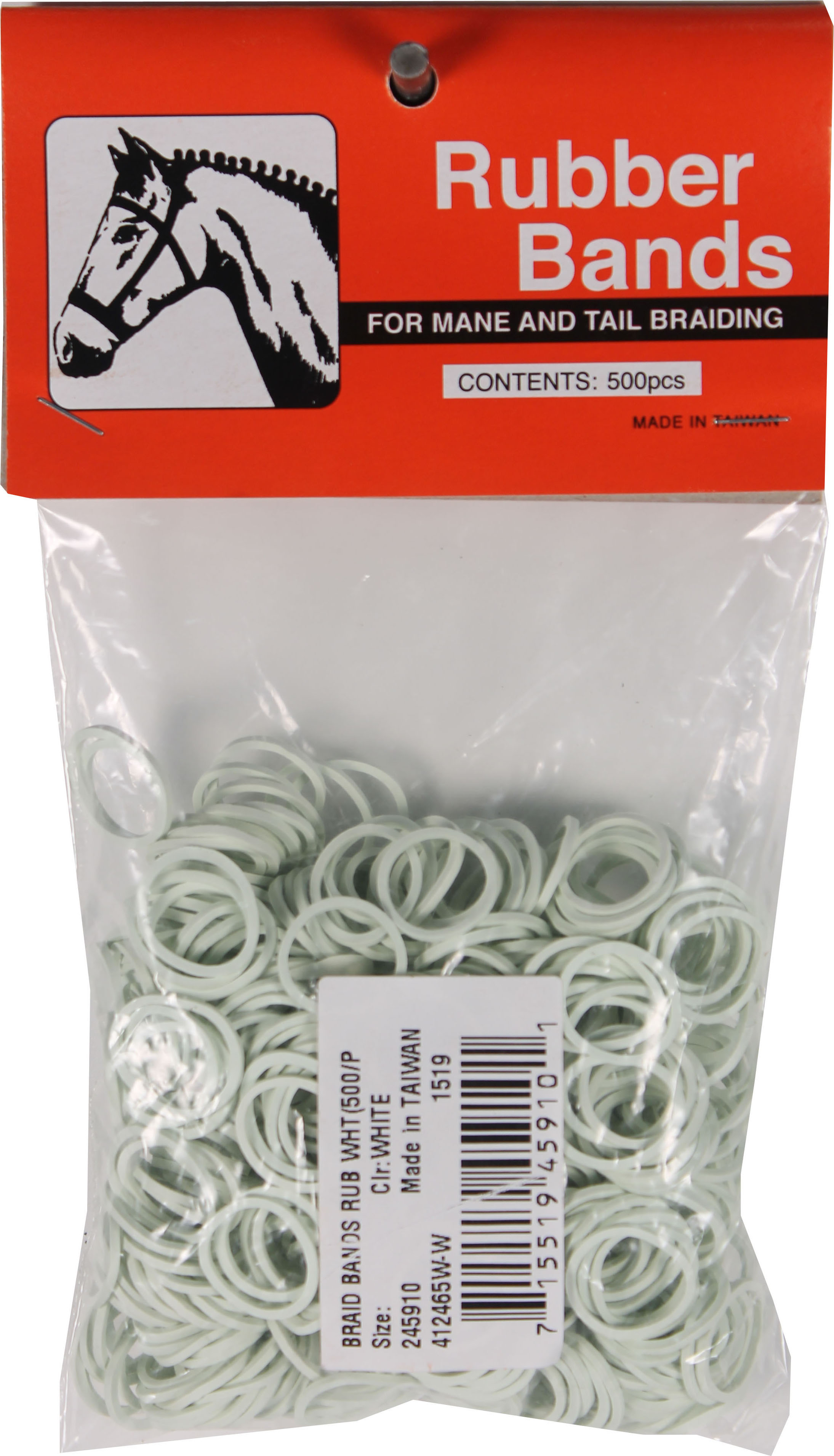 Partrade PRubber Horse Braid Bands White 5 Inch/500 Pack eBay