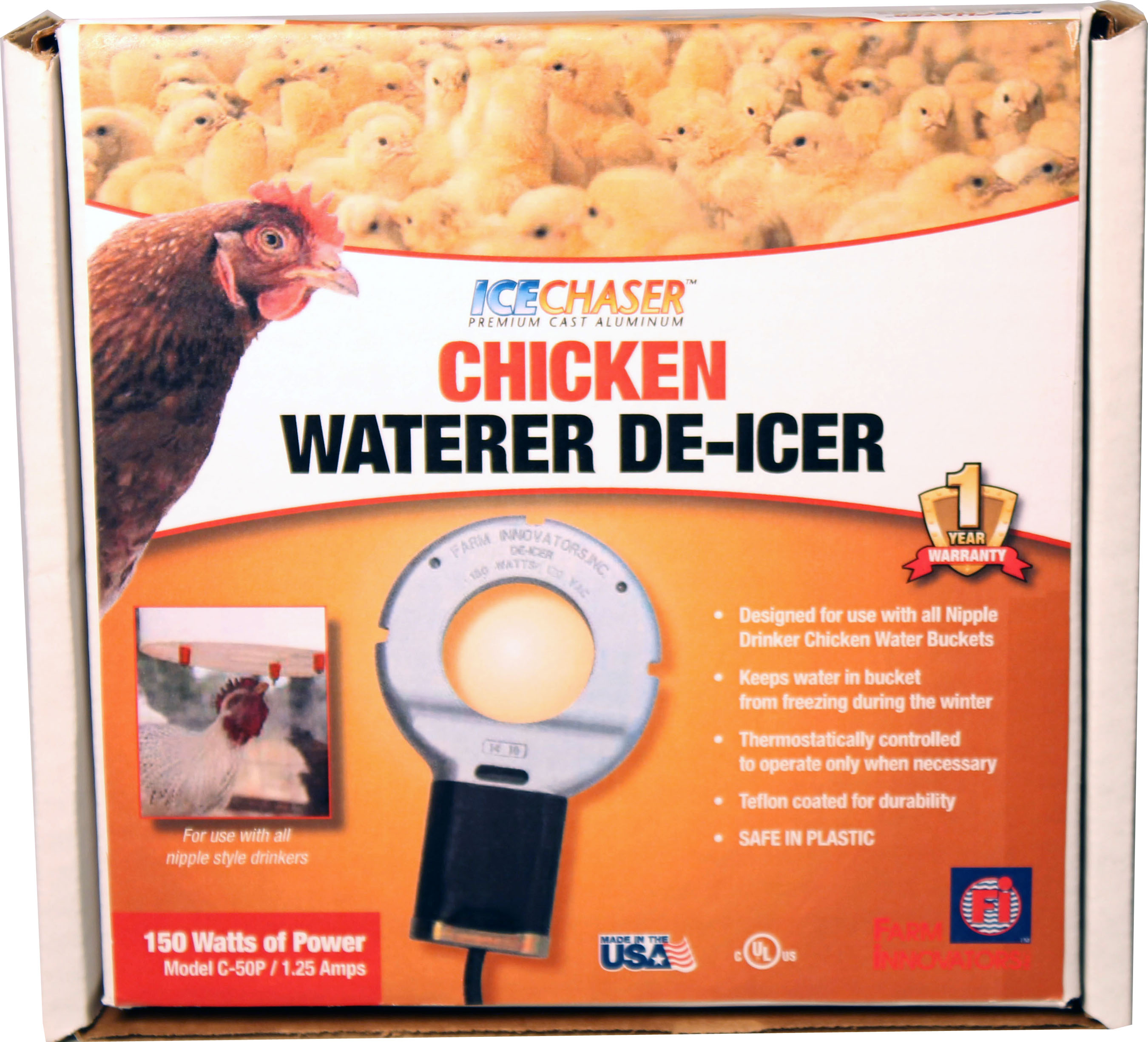 Farm InnovatorsfarmChicken Waterer Deicer For Nipplestyle Drinkers