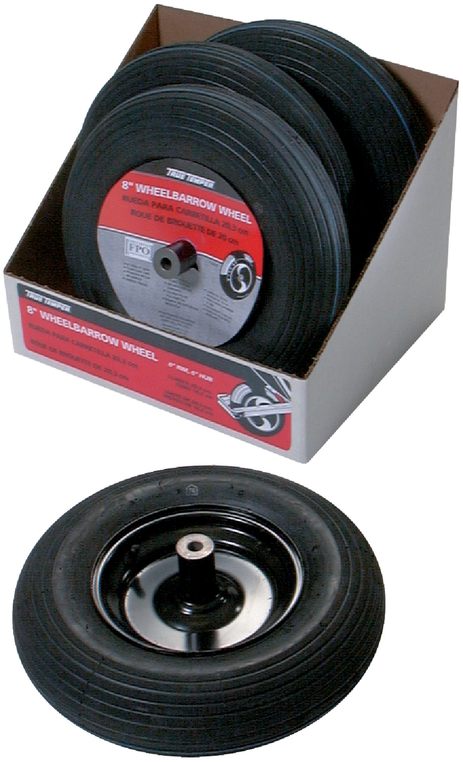 The Ames Company PTrue Temper Replacement Wheel Assembly Black 8 Inch