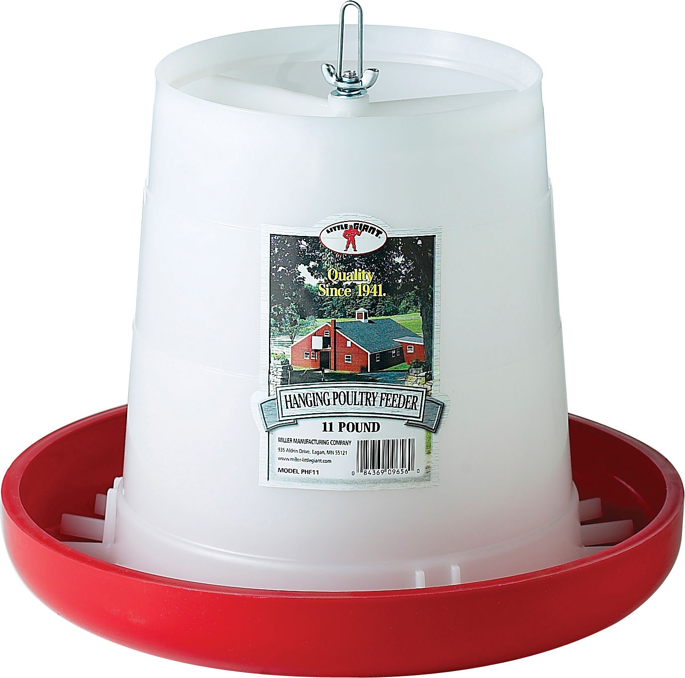 Miller Mfg CoInc Little Giant Plastic Hanging Feeder For Poultry Red 11