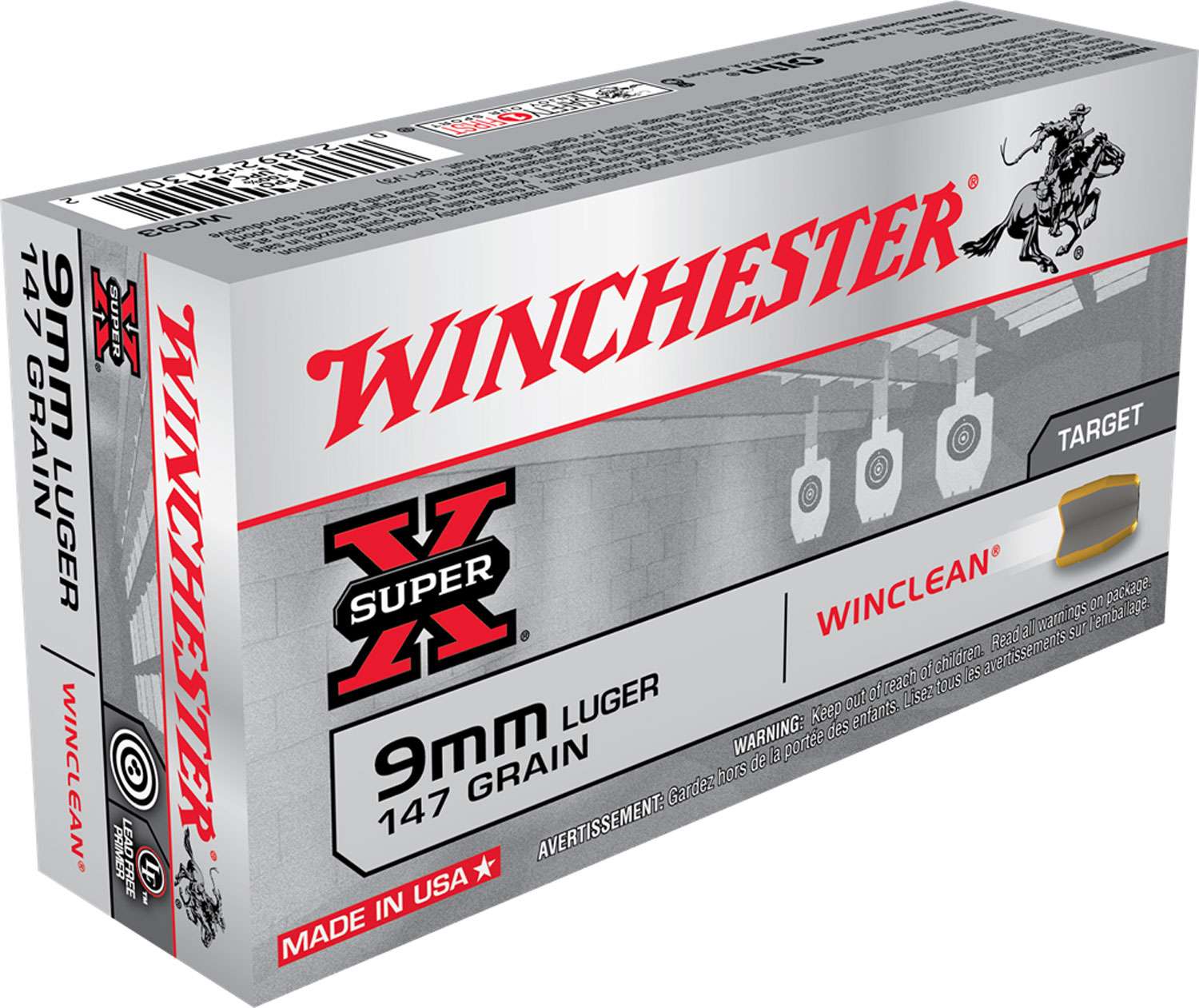020892213012 WIN WINCLEAN 9MM 147GR BRASS ENCLOSED 50/10