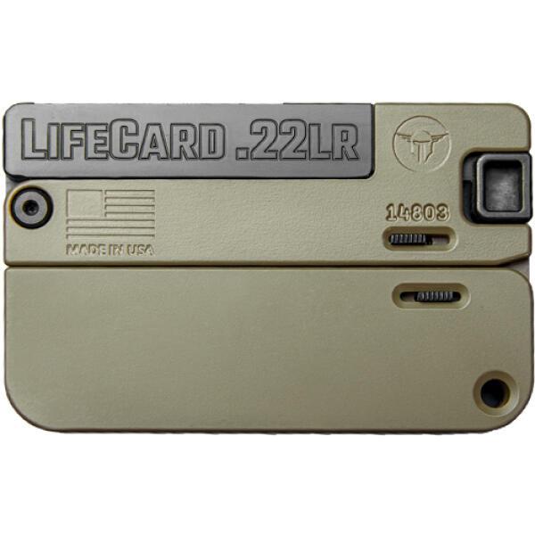 850006047499 LifeCard .22 LR Single Action Pistol - Polymer Handle Noveske Bazooka Green