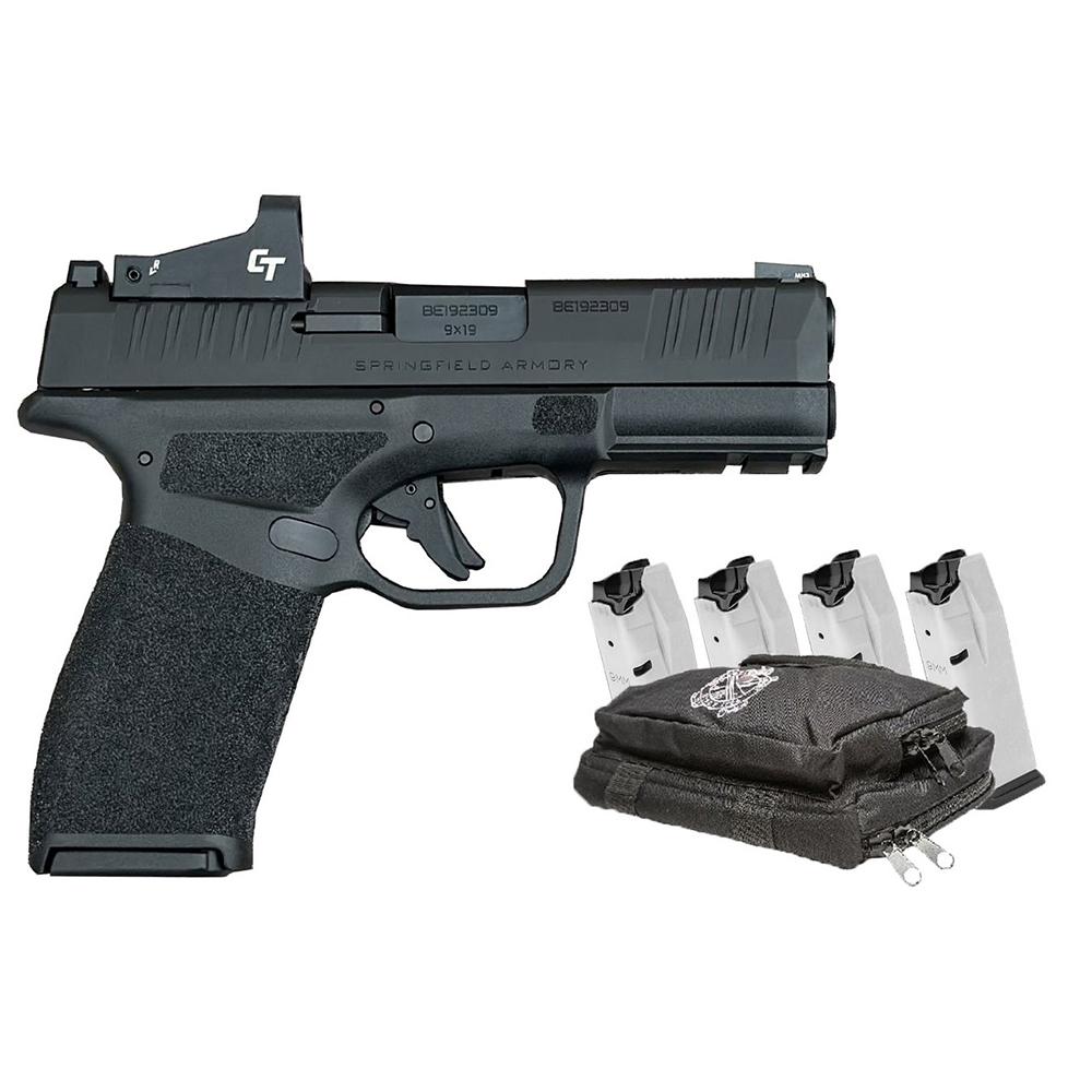 706397977672 Springfield Armory Hellcat Pro Handgun 9mm Luger 10rd Magazines (5) 3.7" Barrel Black with Crimson Trace 1500 Red Dot