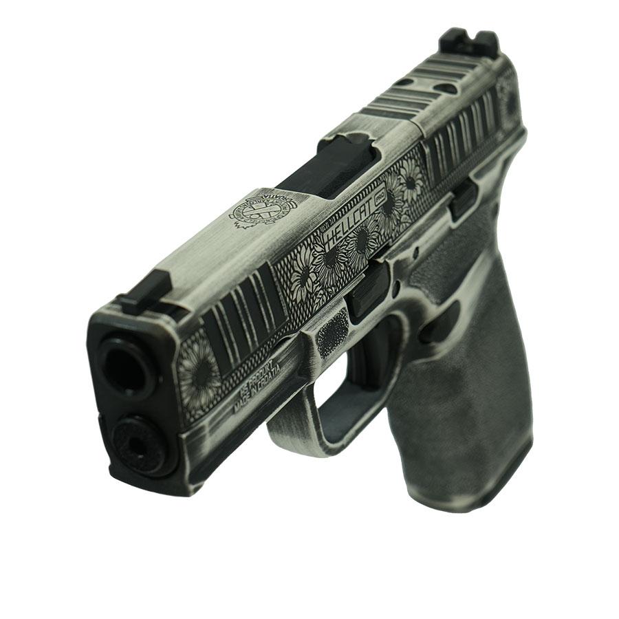 Springfield Armory Hellcat Pro OSP Custom "Sunflower" Handgun 9mm Luger 15rd Magazines (2) 3.7" Barrel with Manual Safety Shield SMSC Red Dot and Case
