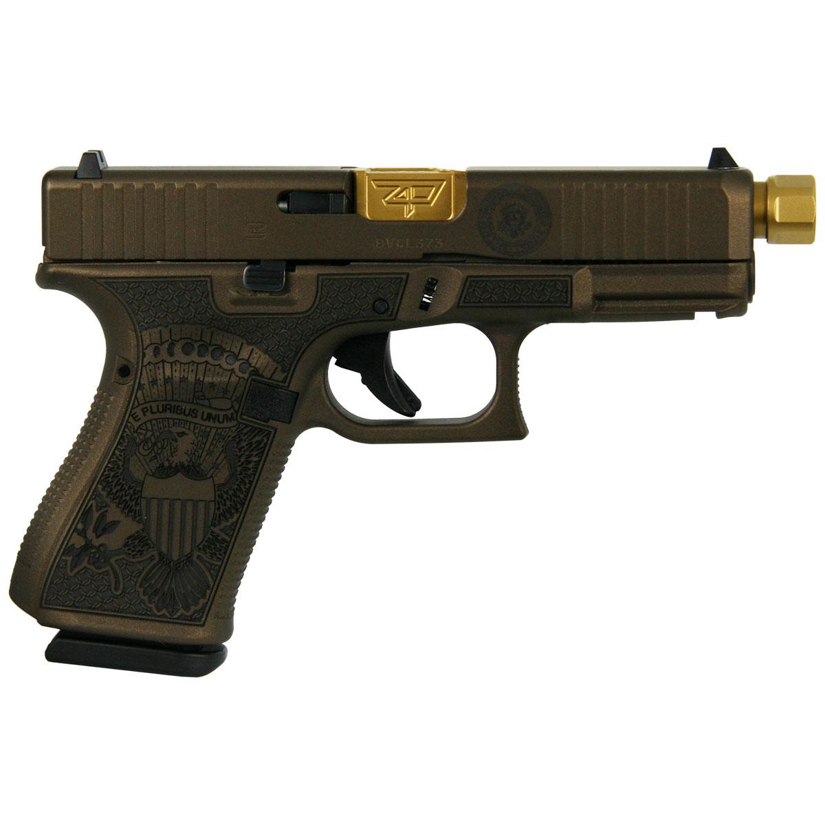 688099402013 Glock 19 Gen 5 Custom "Trump" Compact Handgun 9mm Luger 15rd Magazines (3) 4.6" Threaded Barrel Austria