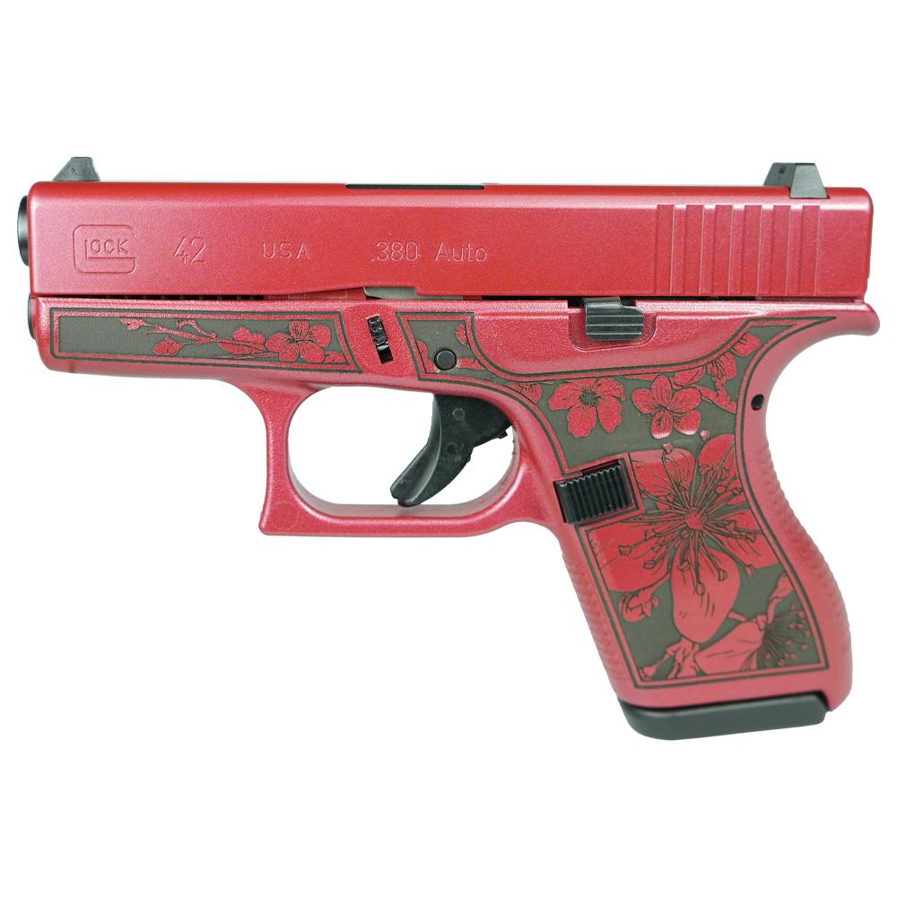 688099404093 Glock 42 Gen 4 Custom "Cherry Blossom Medusa Pink" Subcompact Handgun .380 ACP 6rd Magazines (2) 3.2" Barrel USA