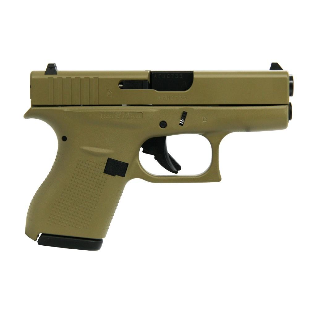 688099401177 Glock 42 Custom "FDE" Subcompact Handgun .380 ACP 2/6rd Magazines 3.25" Barrel USA