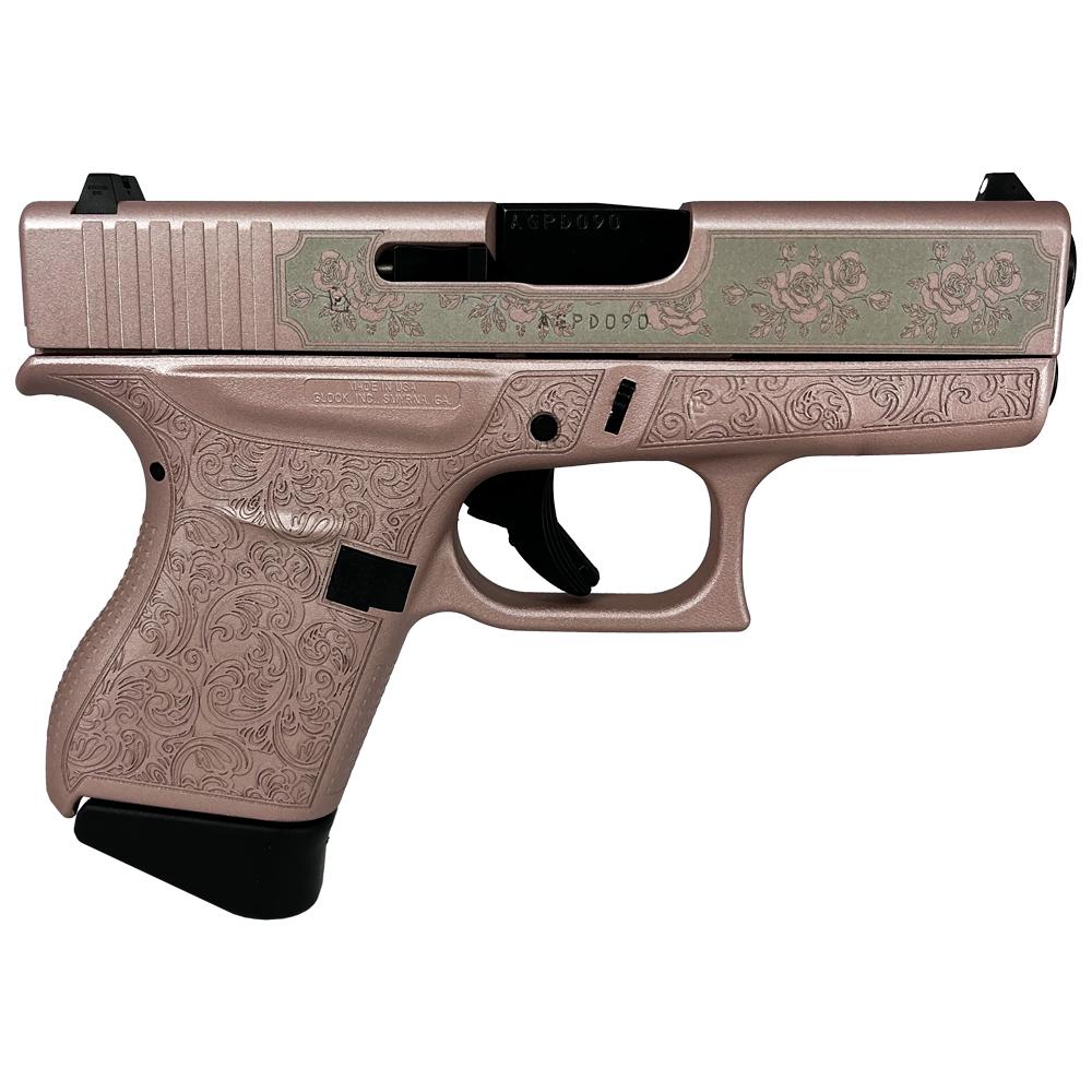 688099402327 Glock 43 Custom "Glock n Roses" Handgun 9mm Luger 6/rd Magazines (2) 3.4" Barrel USA