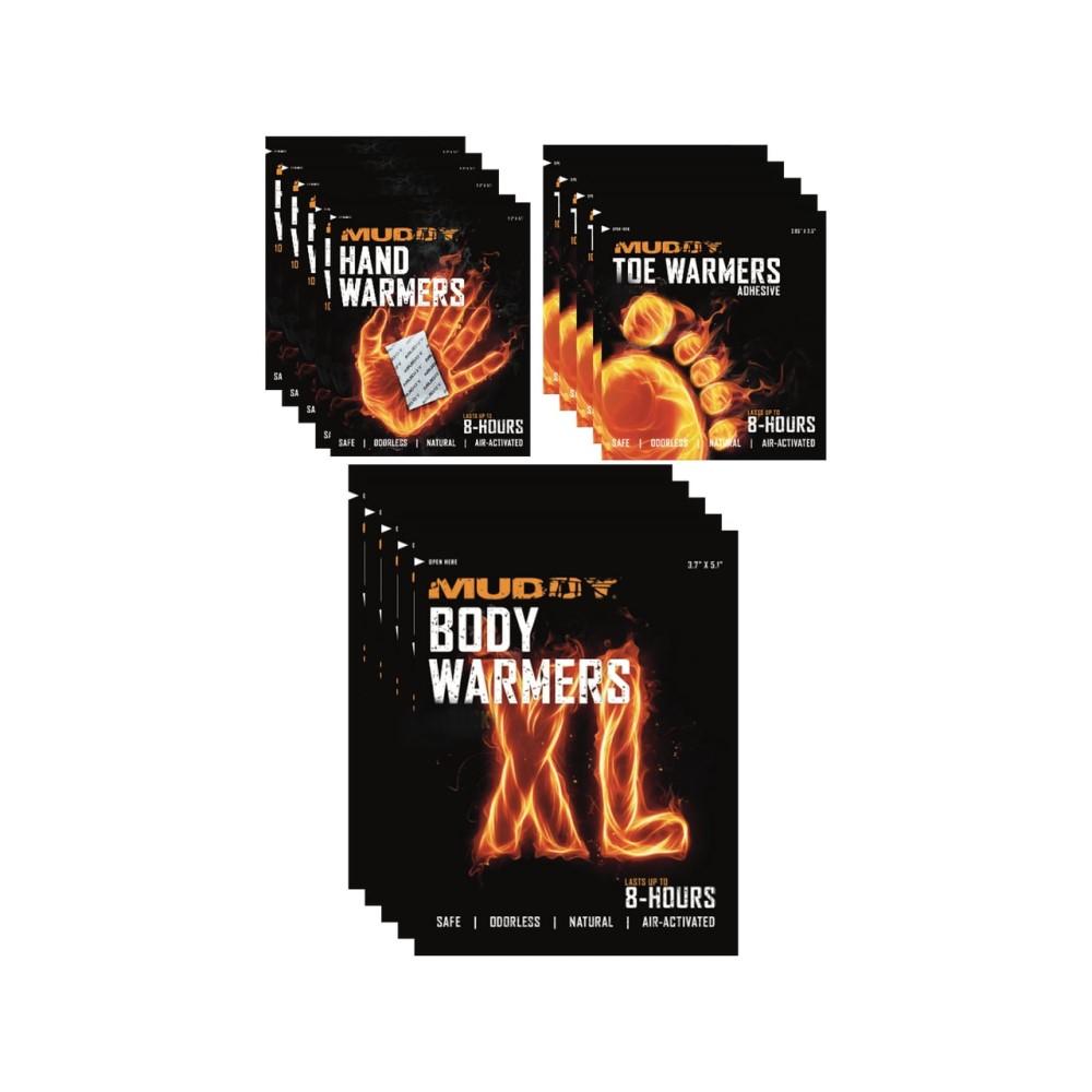 Muddy Disposable Hand and Foot Warmers Bulk Variety Pack 8 ea. HandToe