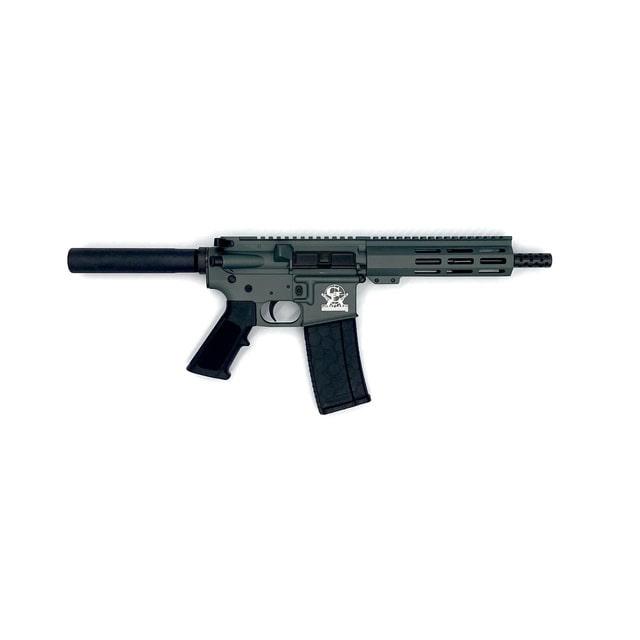 638457789256 Great Lakes AR-15 Pistol .223 Wylde 30rd Magazine 7.5" Nitride Barrel Charcoal Green Finish