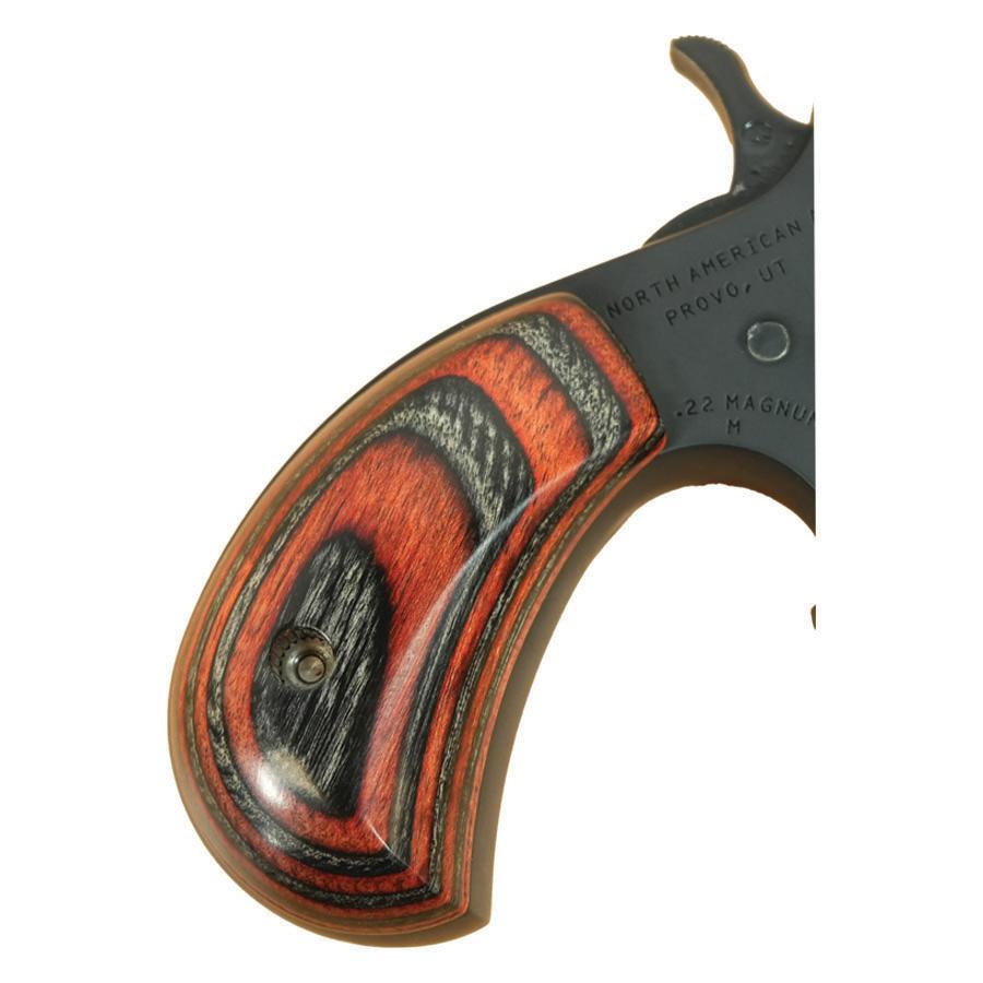 NAA 22M Mini Revolver Handgun .22 Magnum 5rd Capacity 1.625" Barrel Grey Cerakote with Red & Black Checkerd Grips
