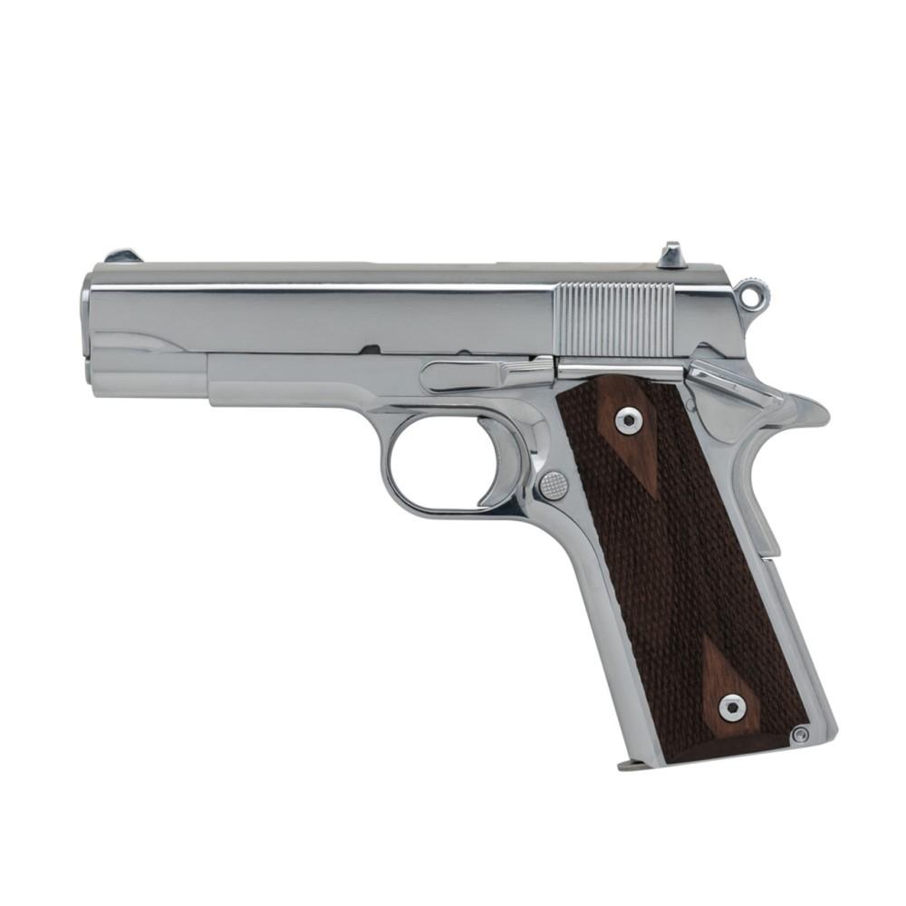 723551440575 SDS Imports Tisas 1911 A1 Desperado 9/38 Handgun 9mm Luger 9rd Magazines (2) 4.25" Barrel Silver with Brown Grip