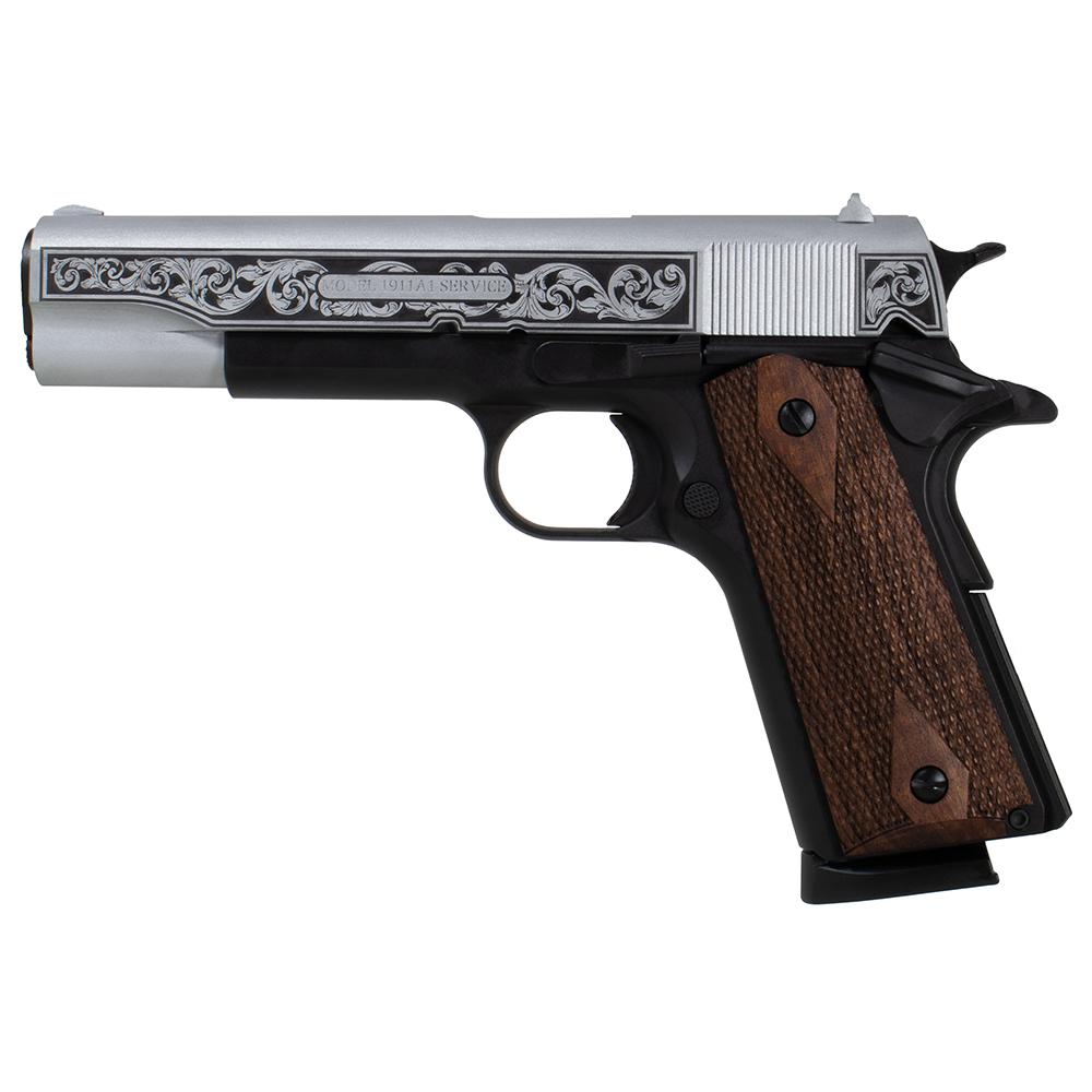 688099404819 SDS Imports Tisas "Two Tone Filigree Stainless" 1911 A1 Service 45 Handgun .45 ACP 8rd Magazine 5" Barrel