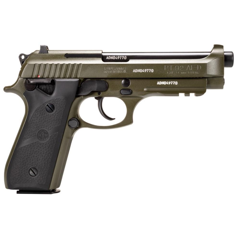 725327940715 Taurus PT92 Handgun 9mm Luger 17rd Magazines (2) 5" Barrel OD Green Black Hogue Grip