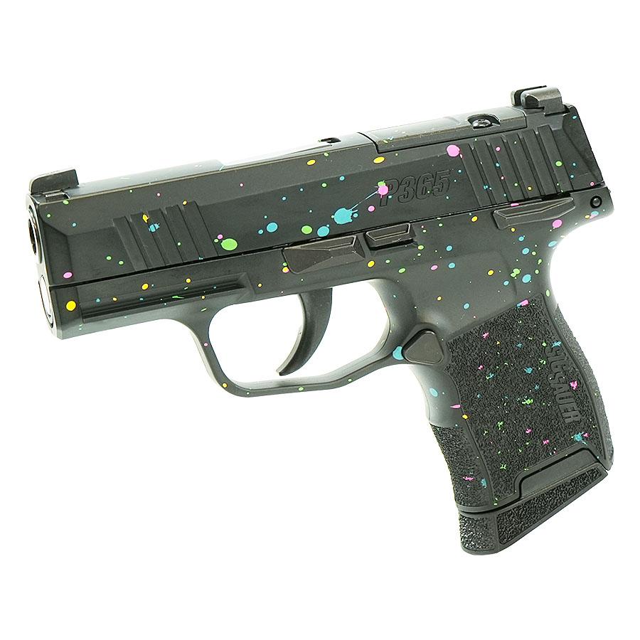 Sig Sauer "Multi-Color Paint Splatter" P365 Optic Ready Handgun 9mm Luger 10rd Magazines(2) 3.1" Barrel X-RAY 3 Sights Manual Safety