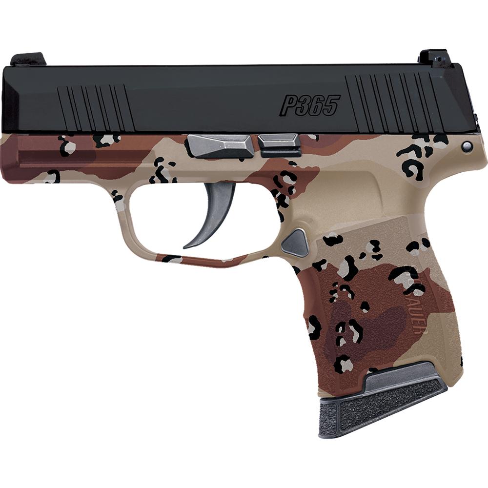 688099405861 Sig Sauer P365 Custom "Chocolate Chip Hydro Dip Frame" Handgun 9mm Luger 10rd Magazines 3.1" Barrel Black Slide