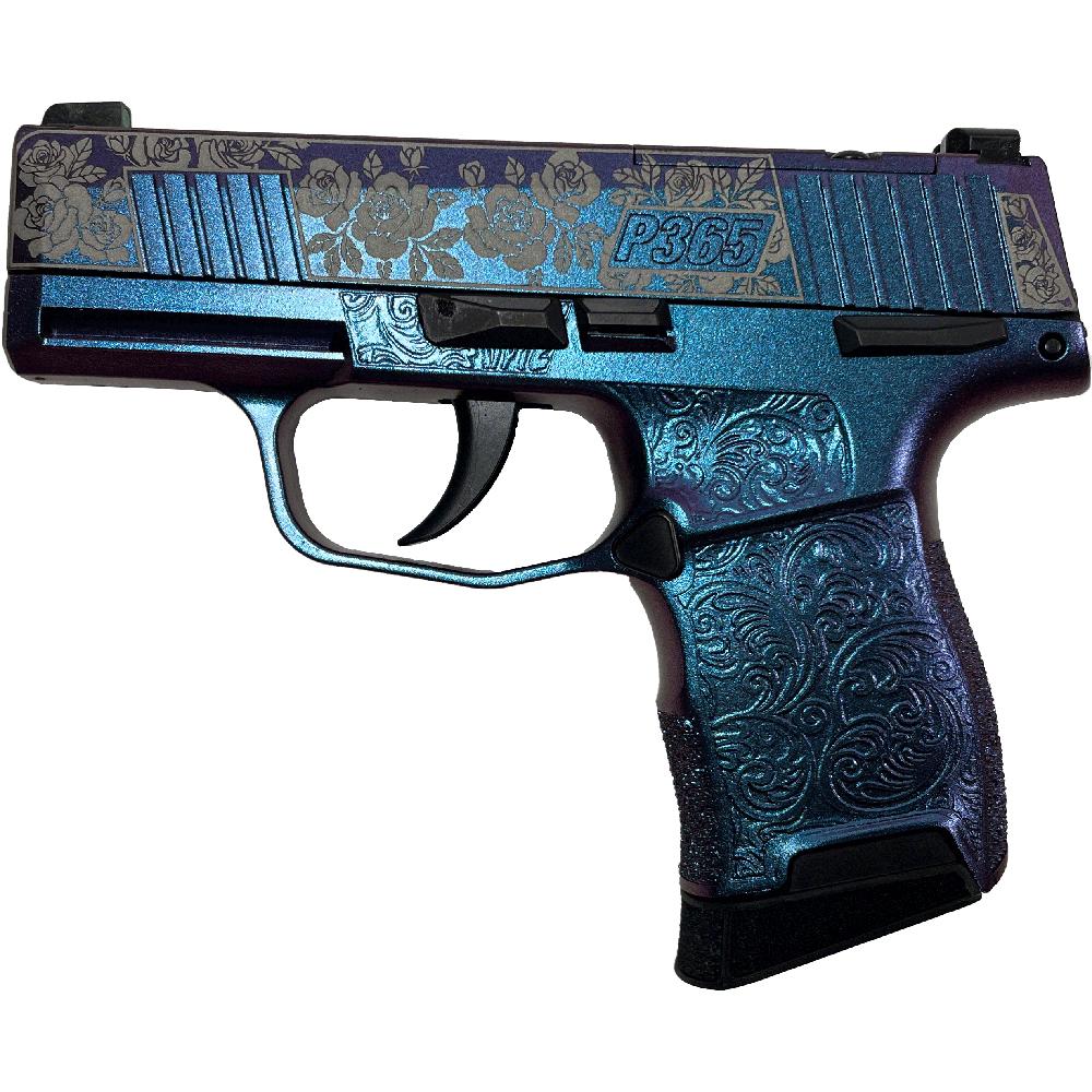 688099404482 Sig Sauer "Guns & Roses Mongoose Purple" P365 Optic Ready Handgun 9mm Luger 10rd Magazines(2) 3.1" Barrel X-RAY 3 Sights Manual Safety