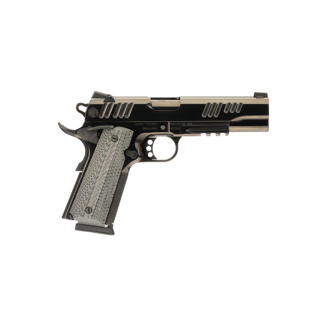 810100532000 Alpha Foxtrot 1911 Handgun 9mm Luger 9rd Magazine 5" Barrel Polished DLC Finish