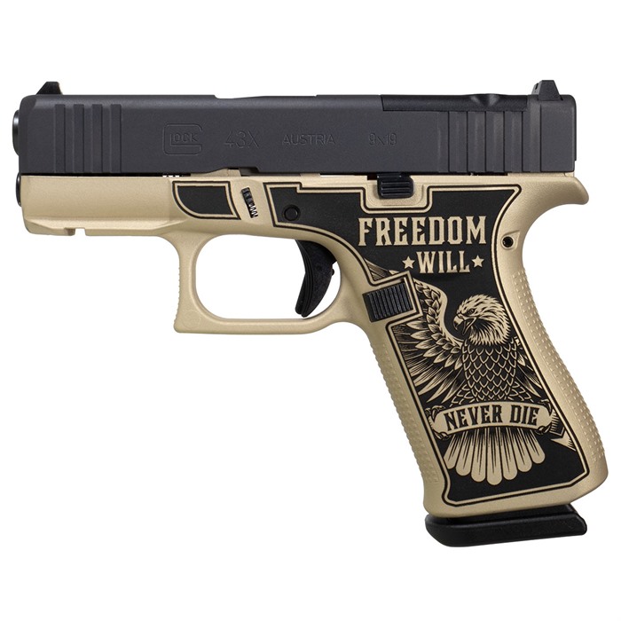 43x Mos Pistol 9mm 2-10rd Mags Crow Gold Freedom-liberty 9mm