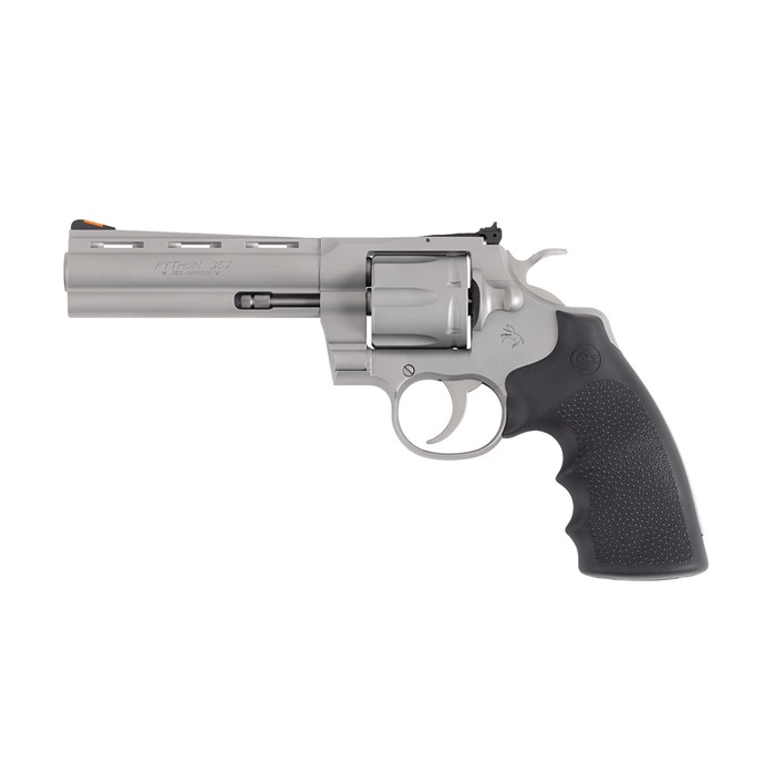 098289003508 Python 357 Magnum 5'' Bbl 6rd Matte Stainless Hogue Grip