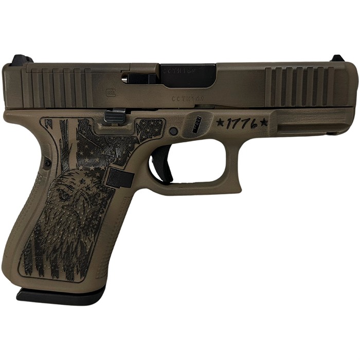 Glock 19 Gen5 Mos 9mm Distressed Fde/old Glory 3-15rd Mags
