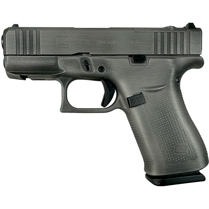 050806002630 Glock 43x Mos 9mm 3.41''bbl (2)10rd Distressed Gun Metal Gray