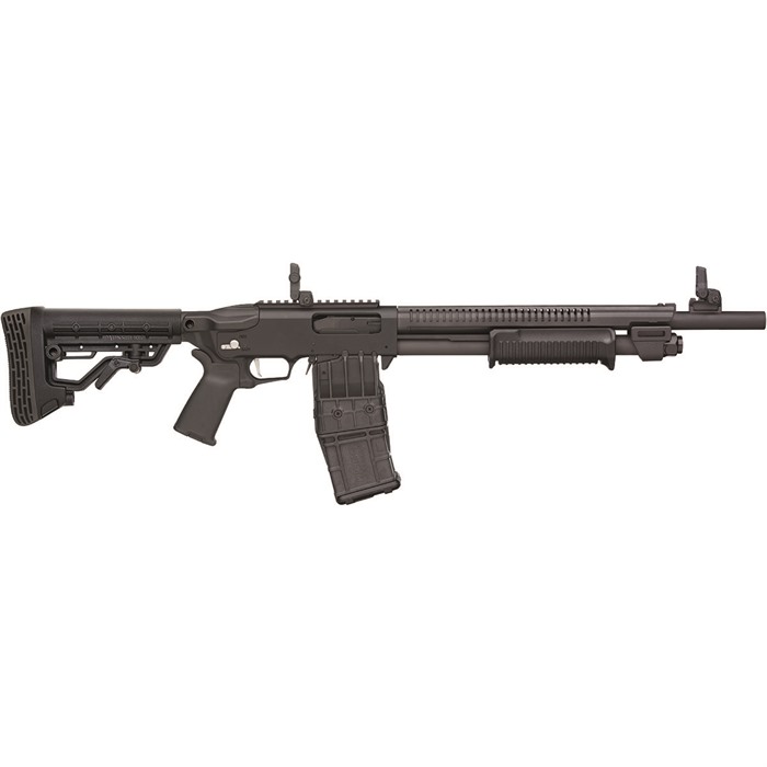 590rm 12 Gauge 18.5'' Bbl (1)10rd Mag Black W/mbus Sights