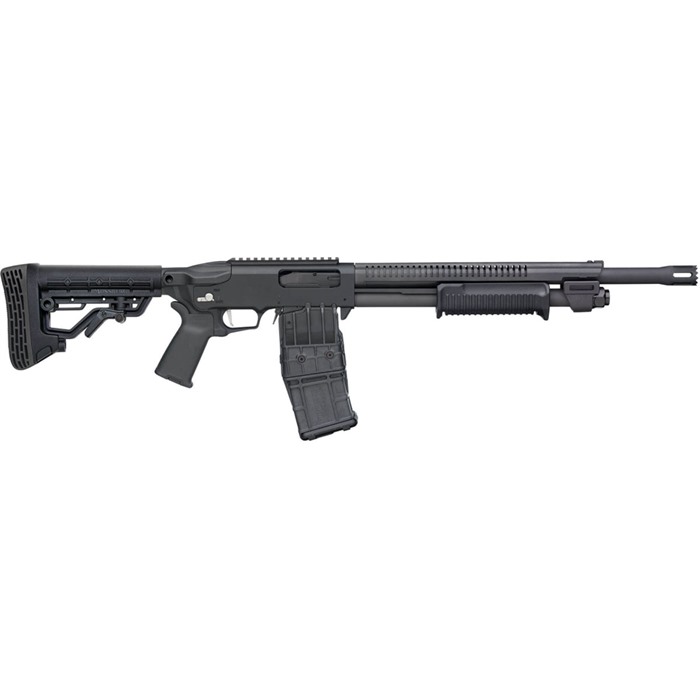 015813502184 590rm 12 Gauge 18.5'' Bbl (1)10rd Mag Black W/picatinny Rail