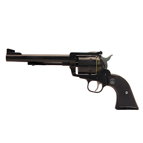 736676003181 .357 Magnum/9mm New Blackhawk Convertible - BN-36X, 6 1/2" Barrel, 6 Rounds, Black Checkered Hard Rubber Grips/Blued