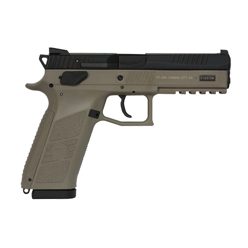 806703916309 CZ P-09 FDE 9mm w/Night Sights Interchangeable Back Strap Black 19 Round
