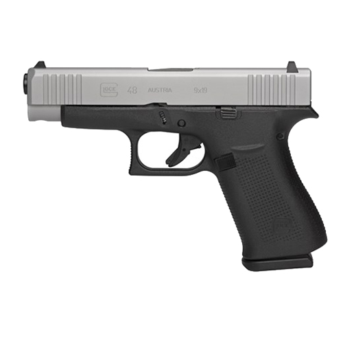 764503032721 Glk 48 Silver Slide 9mm Amglo Sights 10rd