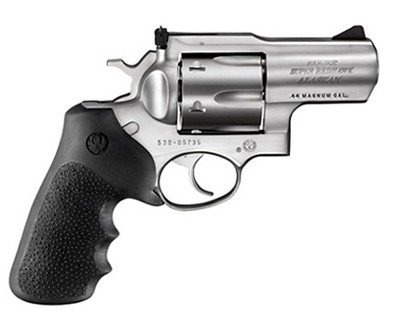 736676053032 Super Redhawk Alaskan - KSRH-2, .44 Magnum, 2 1/2" Barrel, 6 Rounds, Hogue Tamer Monogrip/Satin SS