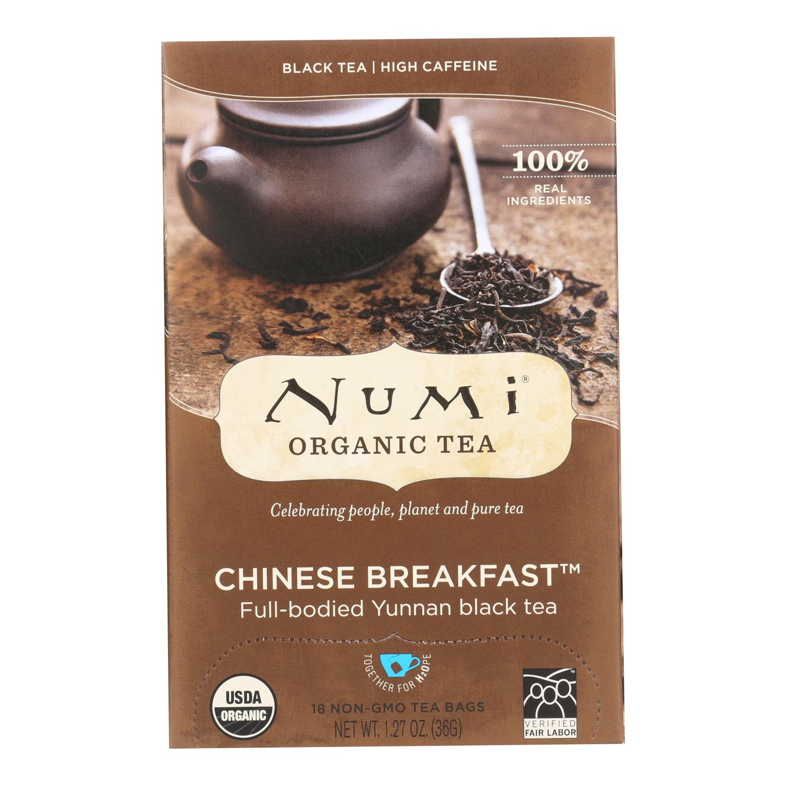 Numi Chinese Breakfast Yunnan Black Tea 18 Tea Bags Case Of 6 eBay