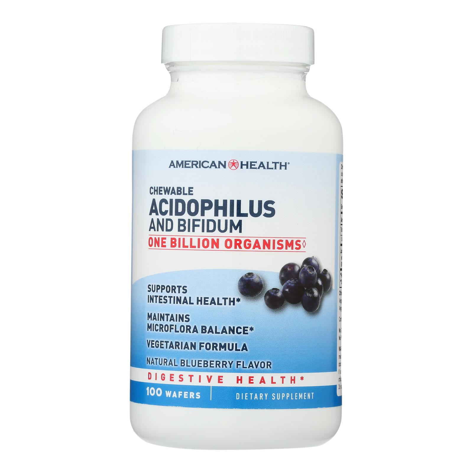 American Health Acidophilus And Bifidus Chewable Blueberry 100