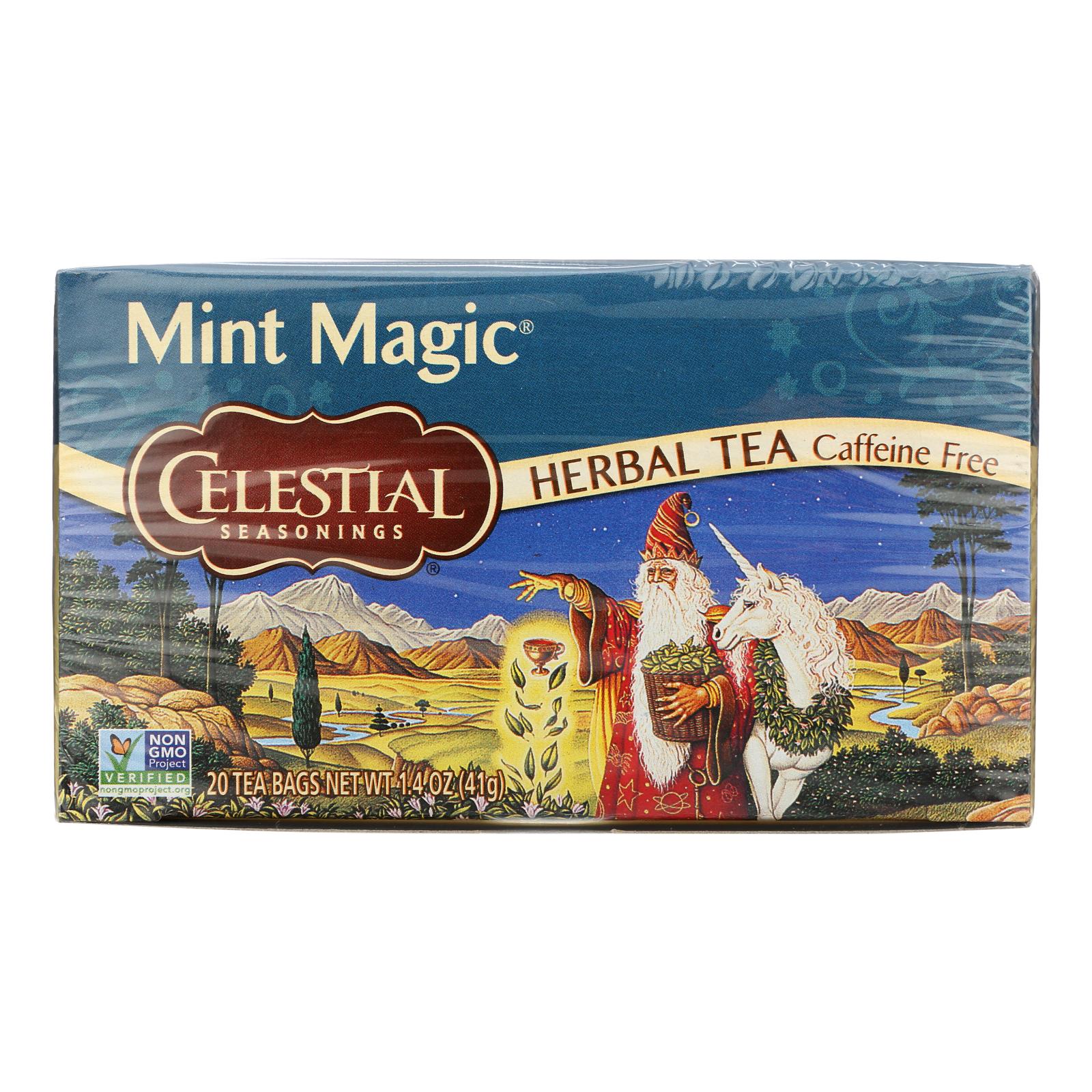 Celestial Seasonings Herbal Tea Caffeine Free Mint Magic 20 Tea Bags CS