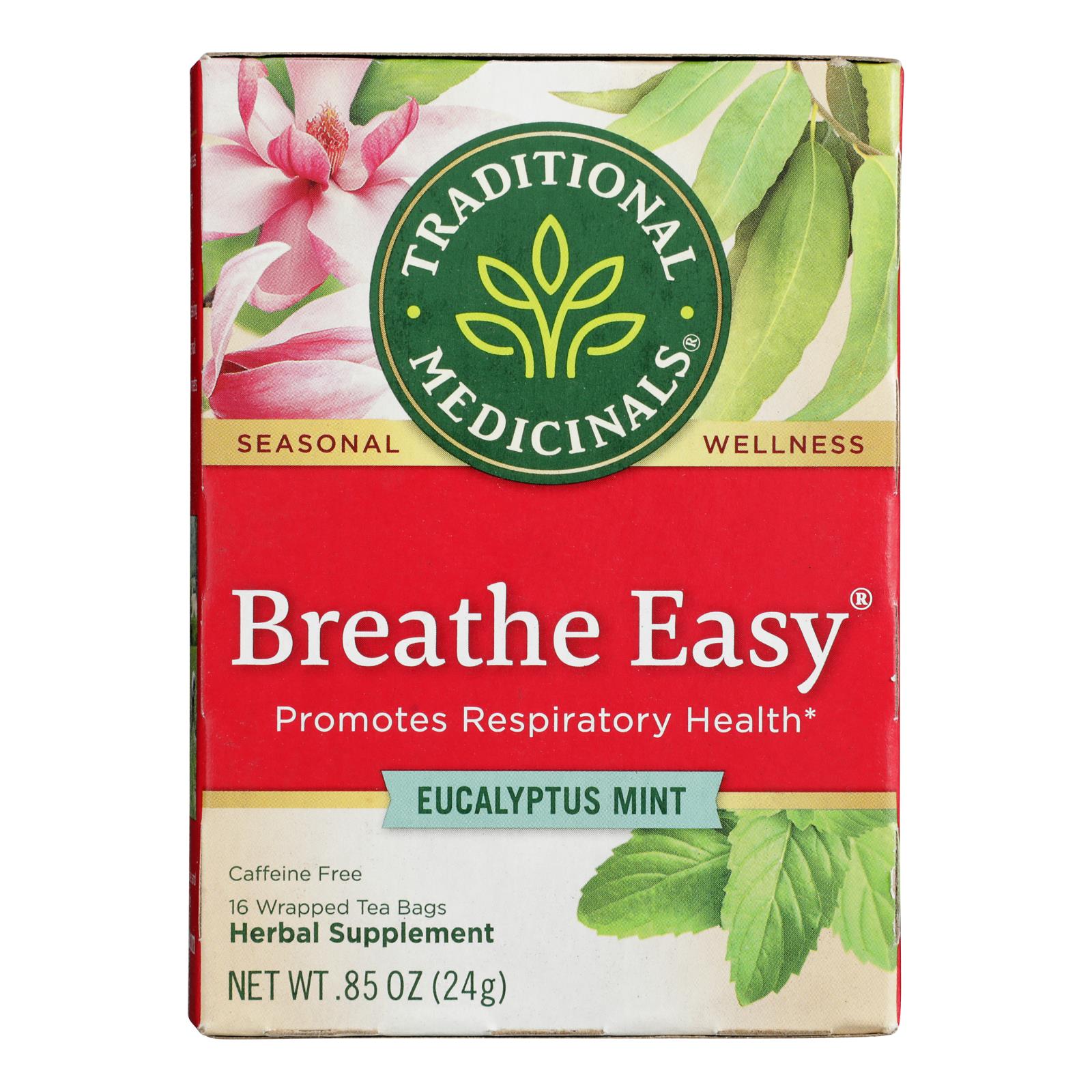 Traditional Medicinals Breathe Easy Herbal Tea Caffeine Free 16