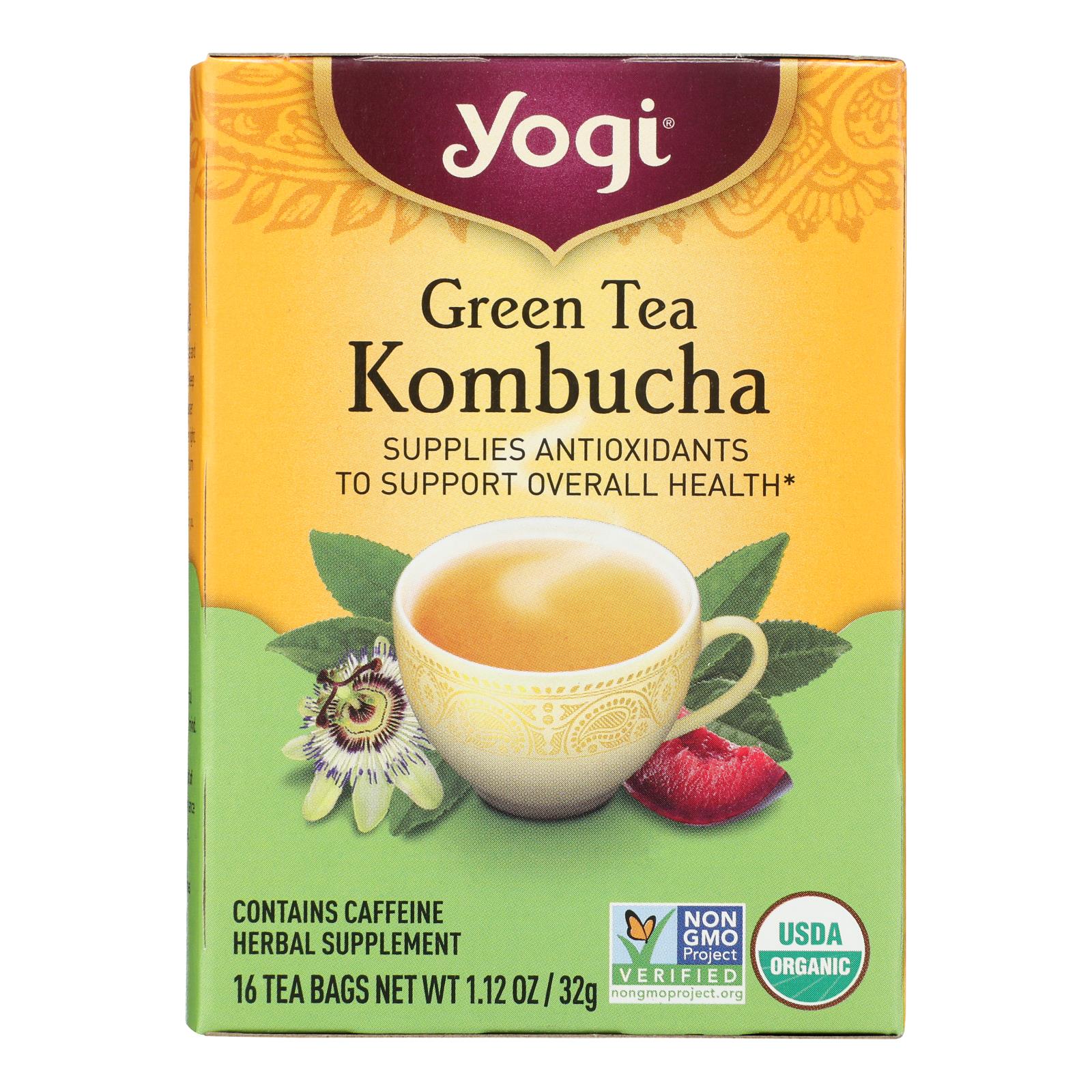 Yogi Tea Green Tea Kombucha Decaf, 16 Tea Bags Supplement for sale