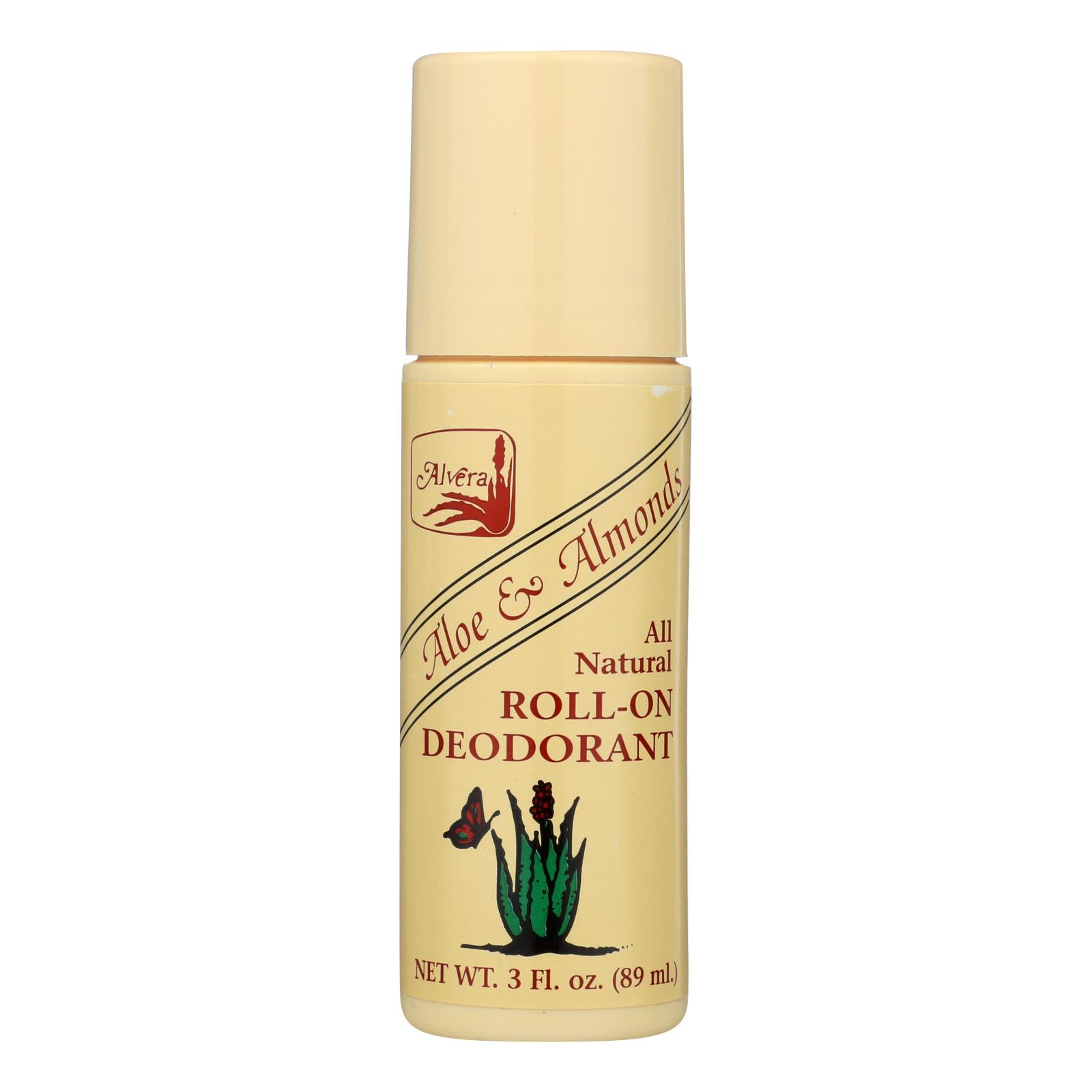 Alvera All Natural Rollon Deodorant Aloe And Almonds 3 Oz eBay