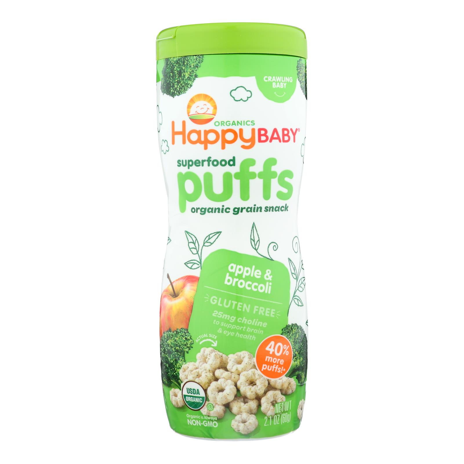 Happy Baby Organic Puffs Apple 2.1 Oz Case Of 6 eBay