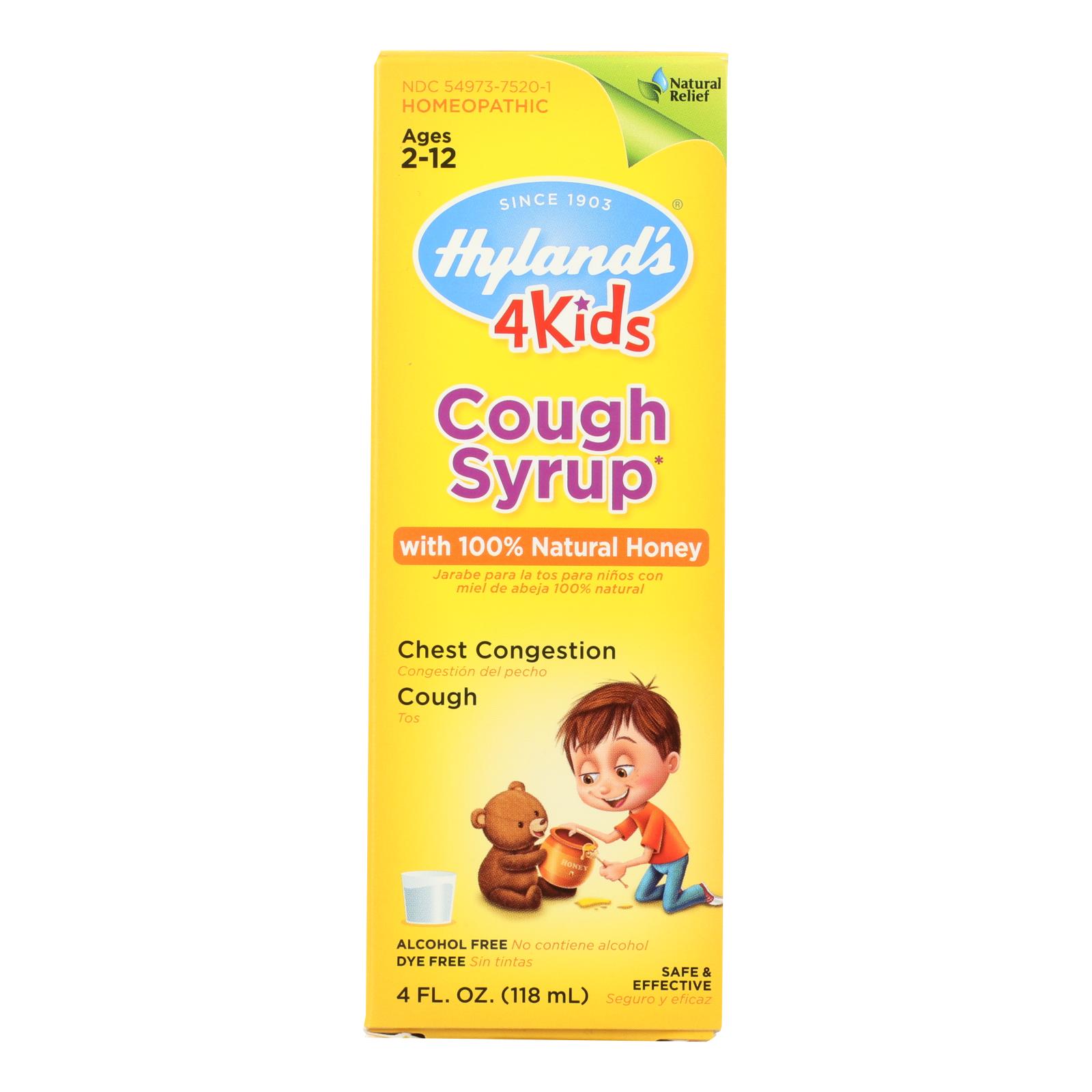 Hylands Homeopathic Cough Syrup 100 Percent Natural Honey 4 Kids