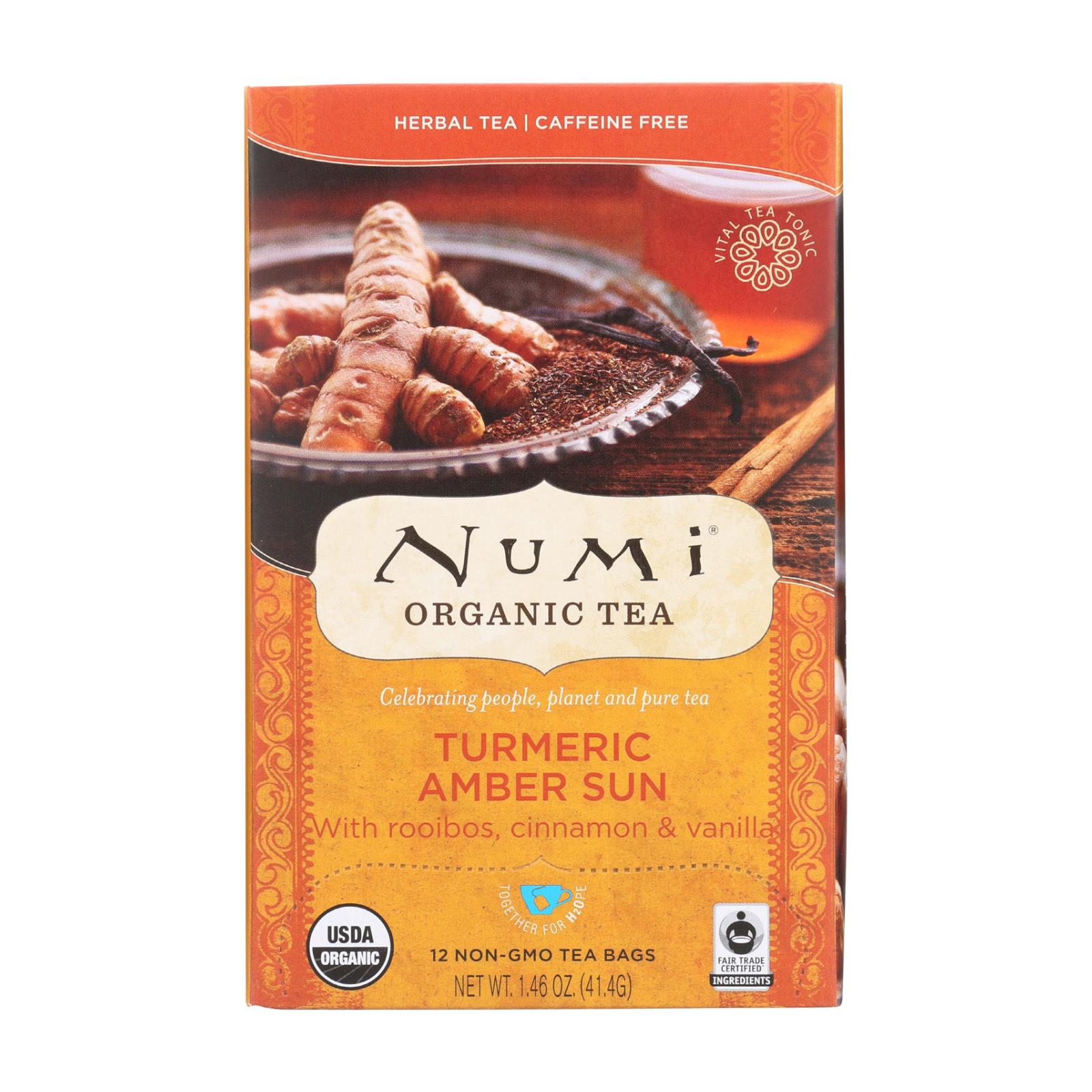 Numi Tea Organic Turmeric Amber Sun 12 Bags Case Of 6 eBay