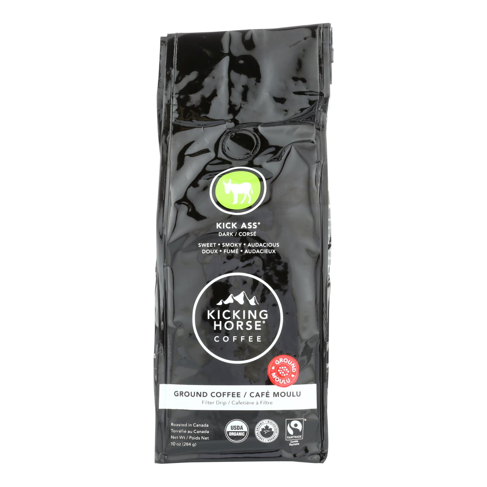 Kicking Horse Coffee Organic Ground Kick Ass Dark Roast 10 Oz CS/6 eBay
