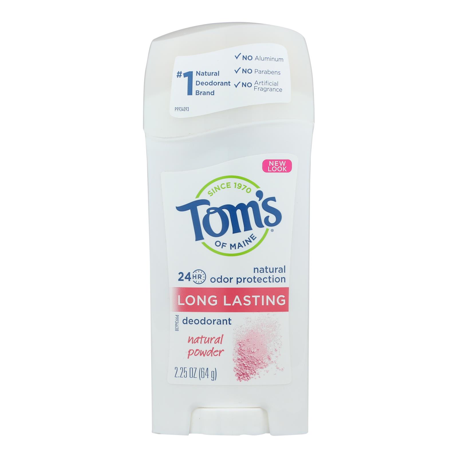 Tom's Of Maine Deodorant Long Lasting Stick Natural Powder 2.25 Oz CS/6